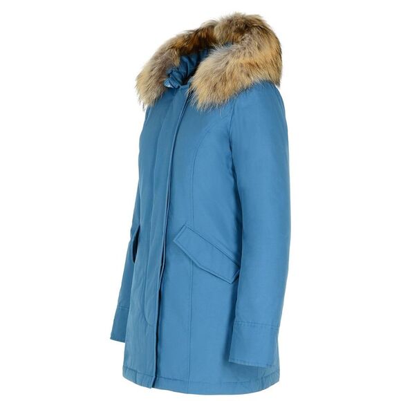 Woolrich John Rich & Bros 'Artic' Light Blue Cotton Blend Parka Women - Picture 2 of 3